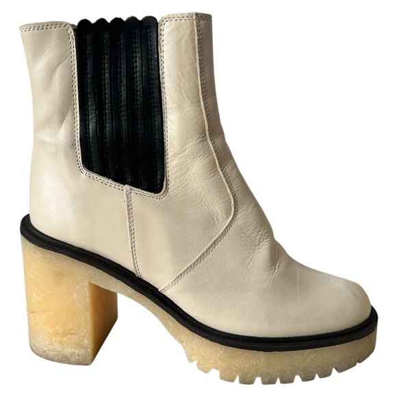Free People James Chelsea Boot Bone White Chunky Platform Boho Wmn Size 37.5 - Picture 6 of 10